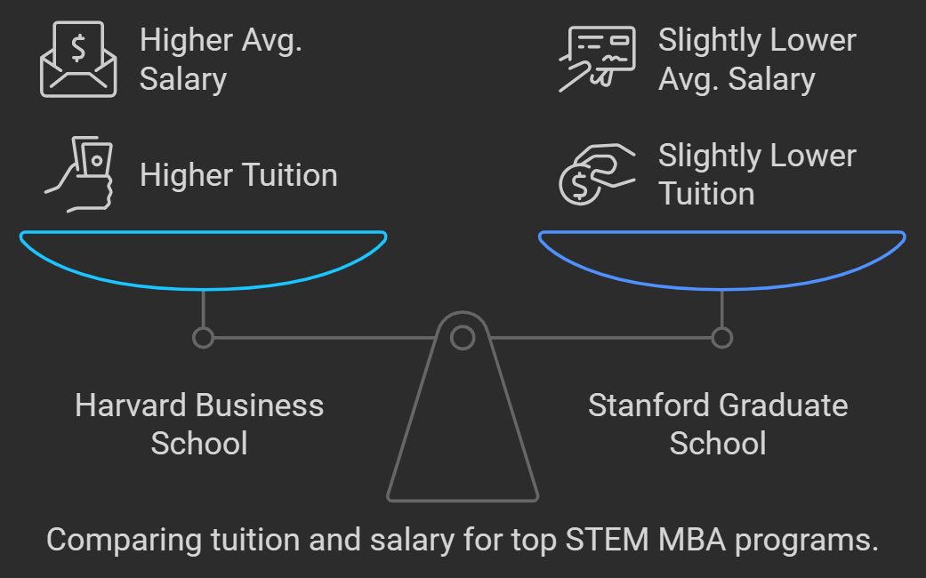 Comparing tuition and salary for top STEM MBA programs